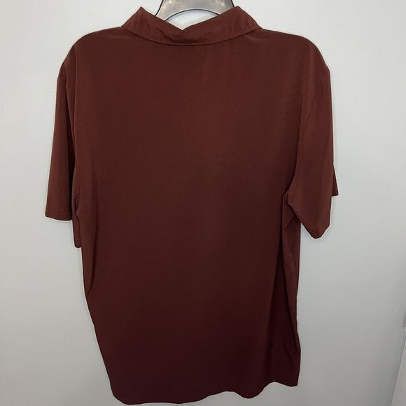 Stylus 1/4 Zip Polo Lightweight Shirt Mens Large Burgundy Red Short Sleeve Poly - Picture 8 of 10